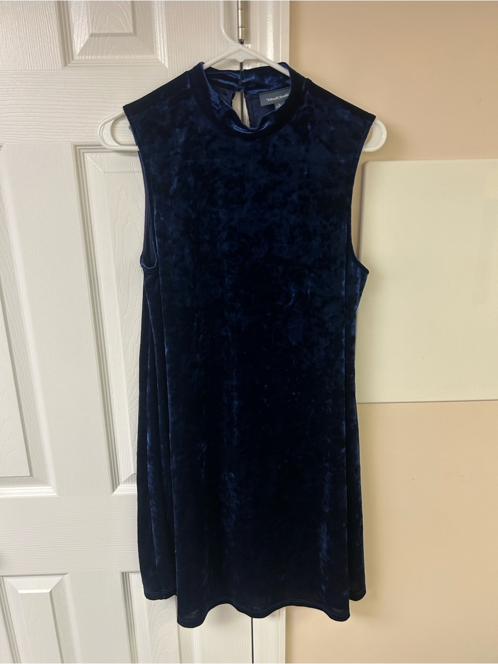 ModCloth Blue Velvet Swing Dress Sleeveless